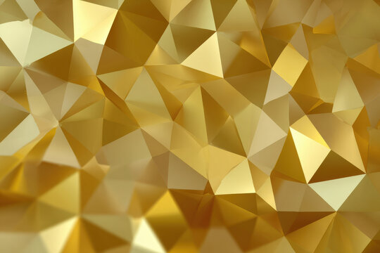 Geometric wallpaper with triangle shapes in gold - Powered by Adobe