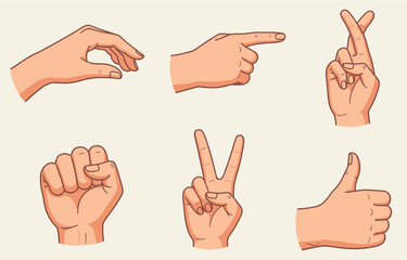 Diverse Hand Gestures: A Vector Collection of Common Human Communication Signs