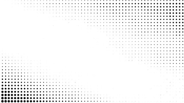 Minimal black and white dotted halftone stop motion animation loop background