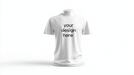Elegant T-shirt Design on Display: A minimalist and clean aesthetic featuring a crisp white t-shirt artfully displayed on a mannequin.