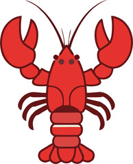 Lobster Line Tattoo Symbol with Elegant Thin Stroke