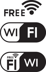 Free wifi zone icon set. internet spot designation. wifi area, wifi zone icon and logo.  signal vector icon. Wireless icon vector