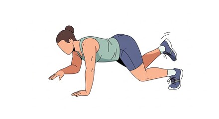 Woman Performing a Bear Crawl Exercise for Core Strength and Full Body Workout.