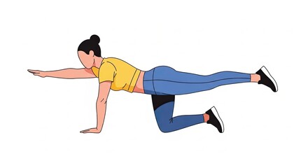 Woman performing bird dog exercise for core strength and balance.