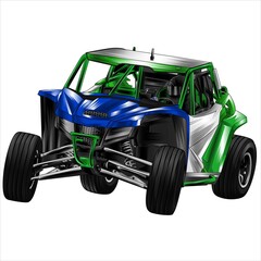 Green truck isolated on a white background for t-shirt design, print, and business purposes.