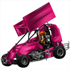 Pink truck isolated on a white background for t-shirt design, print, and business purposes.