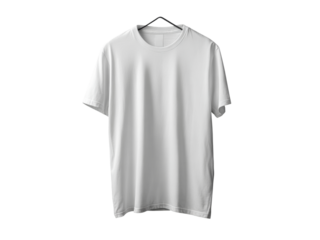 Blank white tshirt hanging on black background mockup, Isolated On White Background, Png Transparent