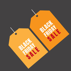 Two orange black Friday sale tags