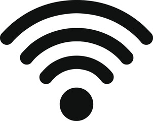 Simple black and white wi fi signal icon design