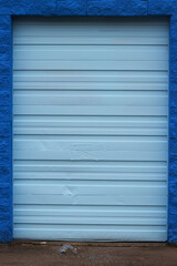 Blue roller door