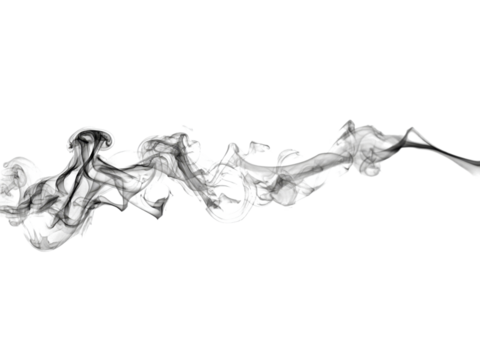 Abstract grayscale smoke wave design element background, Isolated On White Background, Png Transparent