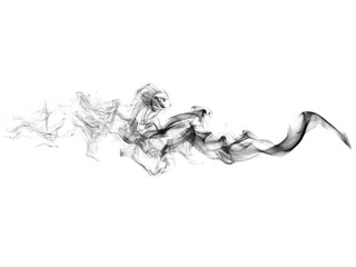 Abstract grayscale smoke swirl design element, Isolated On White Background, Png Transparent