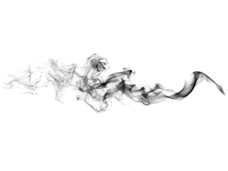 Abstract grayscale smoke swirl design element, Isolated On White Background, Png Transparent
