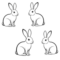Obraz premium cute cartoon rabbit vector illustration