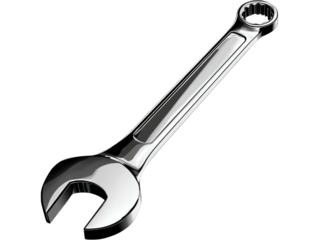 Shiny chrome wrench isolated on black background tool repair mechanic, Isolated On White Background, Png Transparent