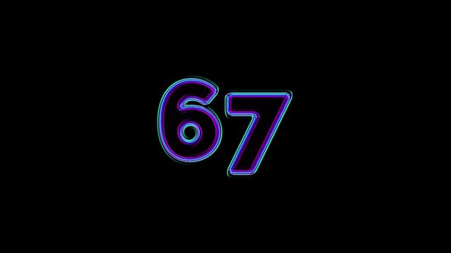 67 Six Seven Meme Funny Joke Humor Text Animation with Liquid Neon Glitch Effect