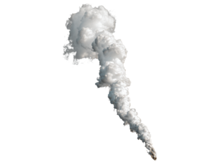 White smoke plume isolated on black background dramatic vapor trail, Isolated On White Background, Png Transparent