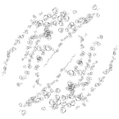 Bubbles Floating Upward with a White Background