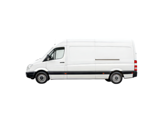 White cargo van isolated on black background delivery service vehicle, Isolated On White Background, Png Transparent