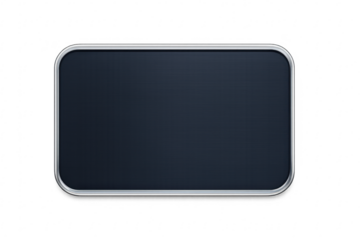 Blank rounded metallic frame on transparent background