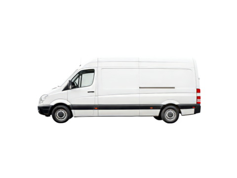 White cargo van isolated on black background delivery service vehicle, Isolated On White Background, Png Transparent