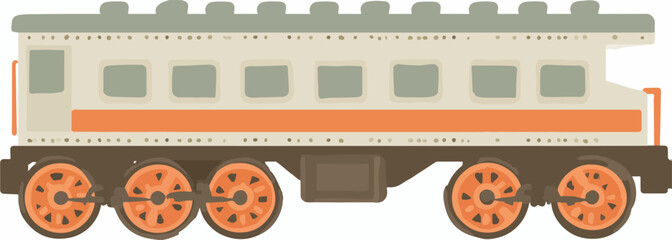 빈티지 스타일의 객차 벡터 일러스트레이션으로, 여행이나 철도 관련 디자인에 활용하기 좋습니다.