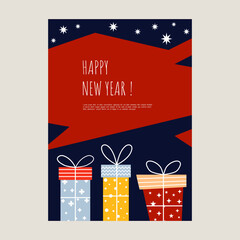 Happy new year greeting card