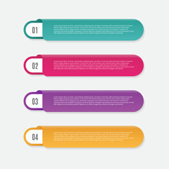 4 step flat business infographic template