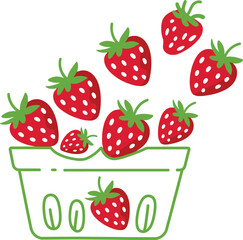 Sweet strawberries spilling from a simple planter bring a taste of summer delight