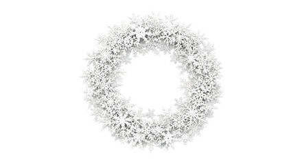 Snowflake Wreath, isolated on transparent background