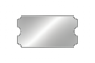 Silver metal plaque frame with transparent background