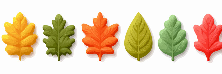 Fototapeta premium A collection of colorful autumn leaves in vector format, representing the beauty of the season.