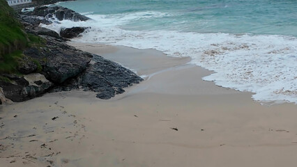 calm seaside view, peaceful cornish coast scenery, tranquil coastal landscape