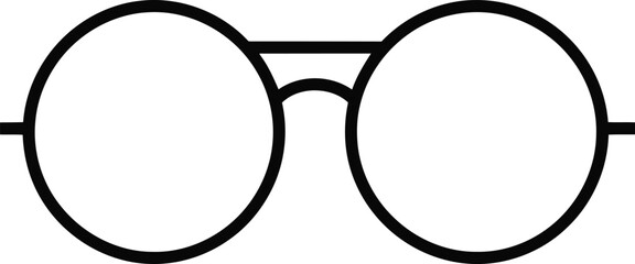 Round glasses isolated on transparent background, a simple and stylish accessory for vision correction or fashion statement in a minimalist design