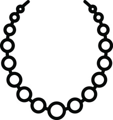 Elegant pearl necklace icon isolated on transparent background, a symbol of sophistication, beauty, and classic style in a minimalist design