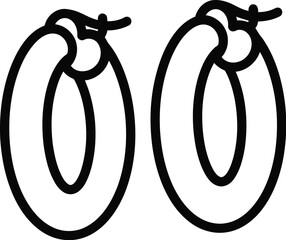 Illustration of hoop earrings isolated on transparent background, a classic and versatile jewelry choice for everyday wear and fashion statements