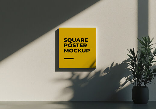 Square Poster Mockup Template