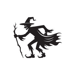 Shadowed Jack Halloween Silhouette Art.