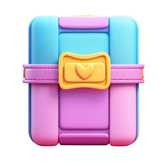 Adorable Cartoon Chest with Heart Clasp and Pastel Colors.