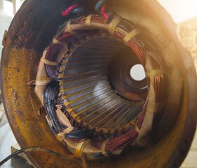 Three phase motor winding burnt out in one of the coils.