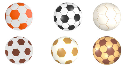 set of many color football 