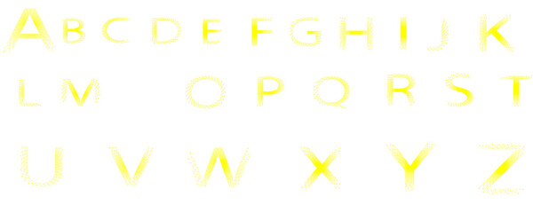 vector illustration of yellow letters. PNG