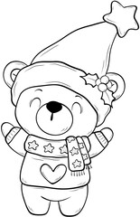line cartoon bear