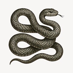 Fototapeta premium Intricate vintage snake illustration.