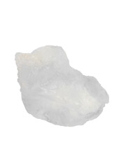 Close-up of a white crystalline substance with an irregular shape on a on a Transparent Background