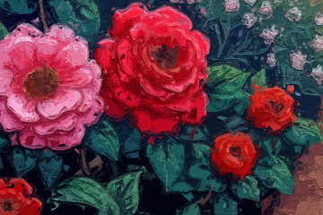 Various oil paintings, flowers, tulips, butterflies, plum blossom scenery, mandarin ducks, red leaves, lakes, roses, peonies, swallows, forests