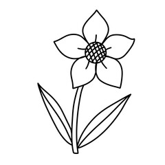 Obraz premium cute flower, hand drawn vector illustration 