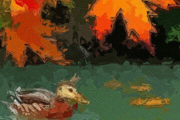 Various oil paintings, flowers, tulips, butterflies, plum blossom scenery, mandarin ducks, red leaves, lakes, roses, peonies, swallows, forests