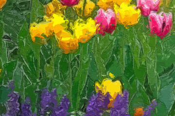 Various oil paintings, flowers, tulips, butterflies, plum blossom scenery, mandarin ducks, red leaves, lakes, roses, peonies, swallows, forests