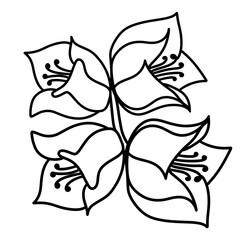 cute flower, hand drawn vector illustration 